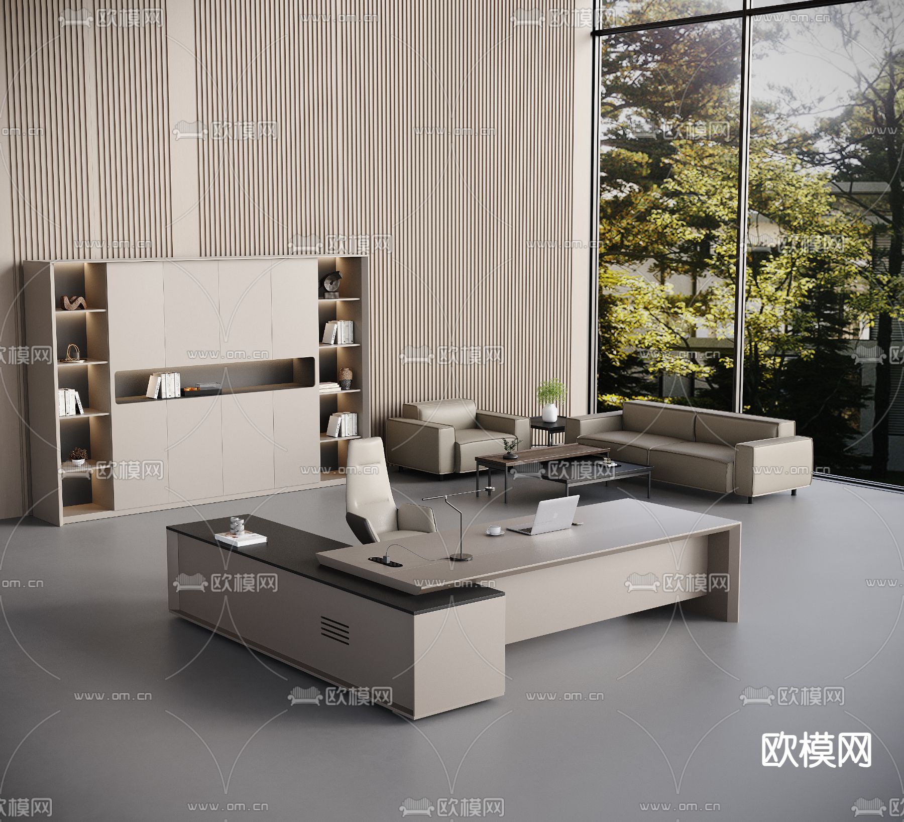 班台桌 办公桌 老板桌3d模型下载