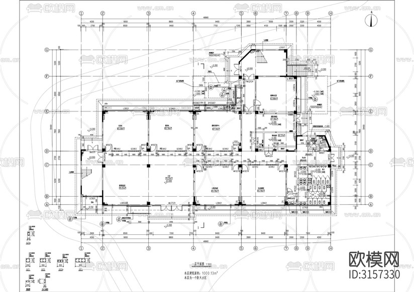 外國語學校新建綜合樓工程建筑cad施工圖下載(渲染圖6)