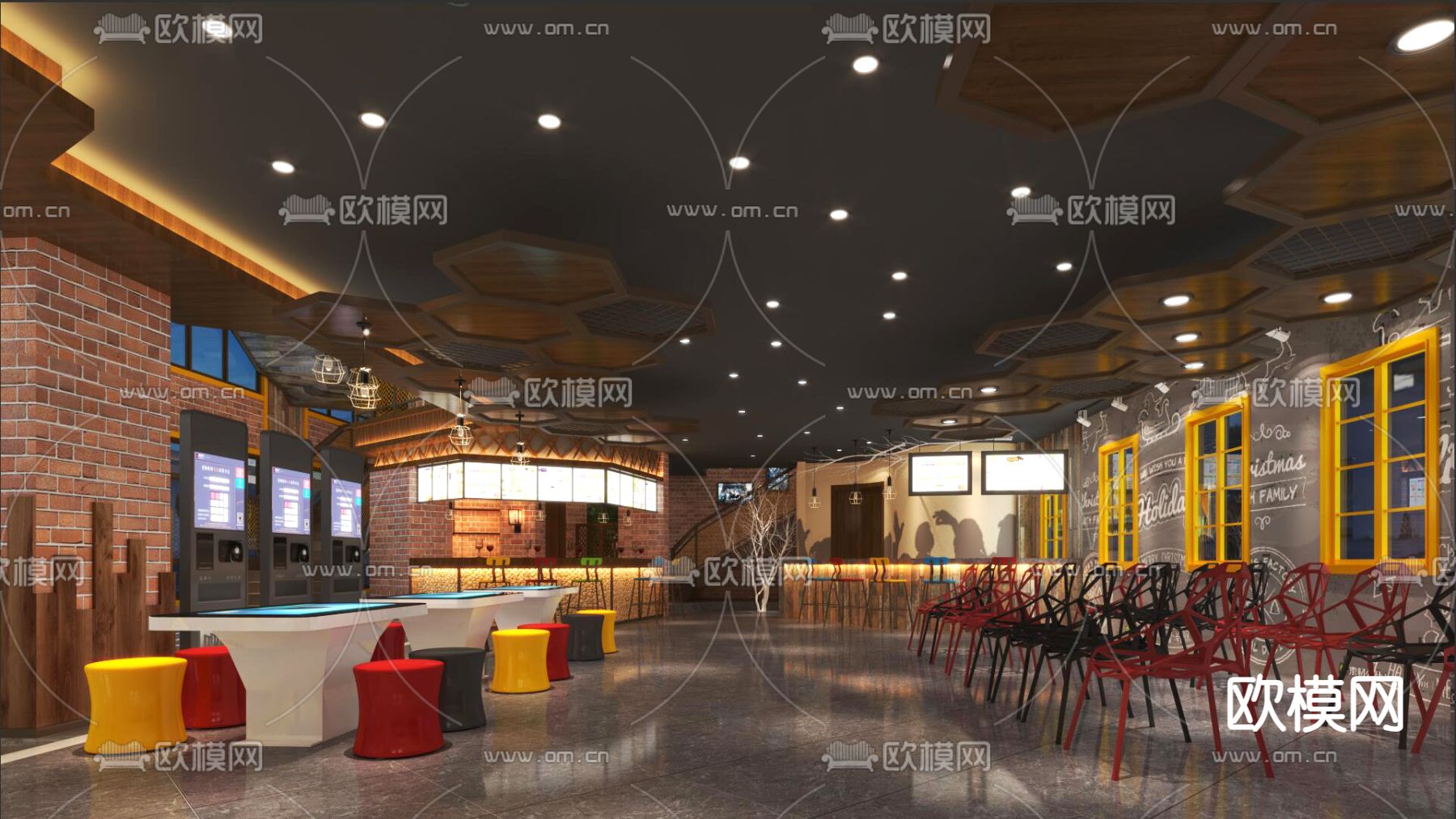 电影院前厅3d模型下载（渲染图2）