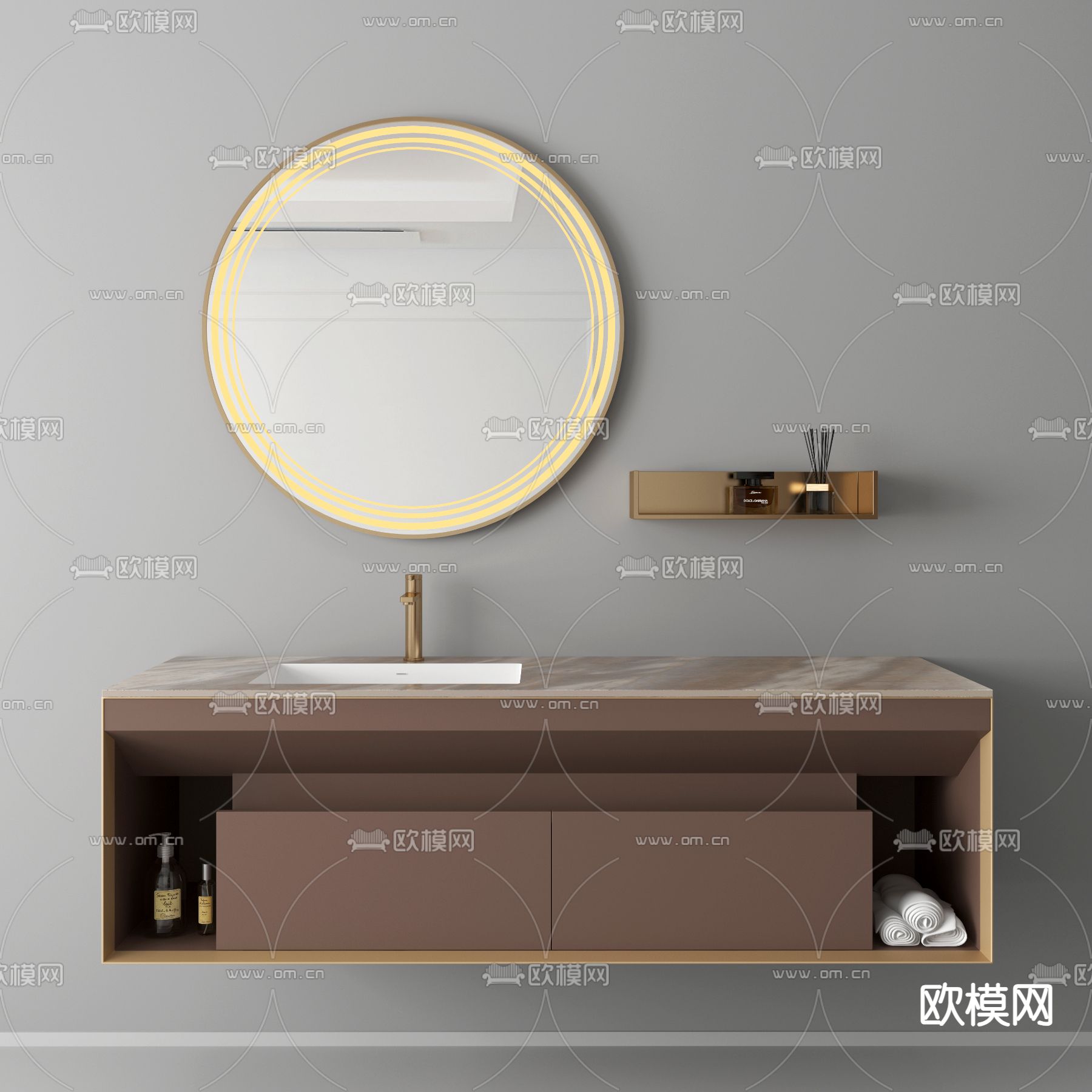 卫浴柜 浴室柜 洗手台3d模型下载