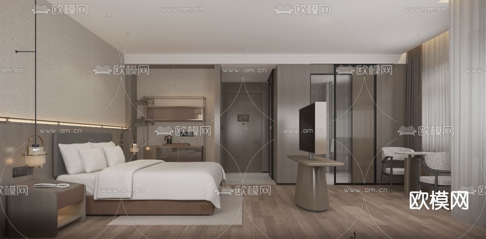酒店高级套房 客房3d模型下载
