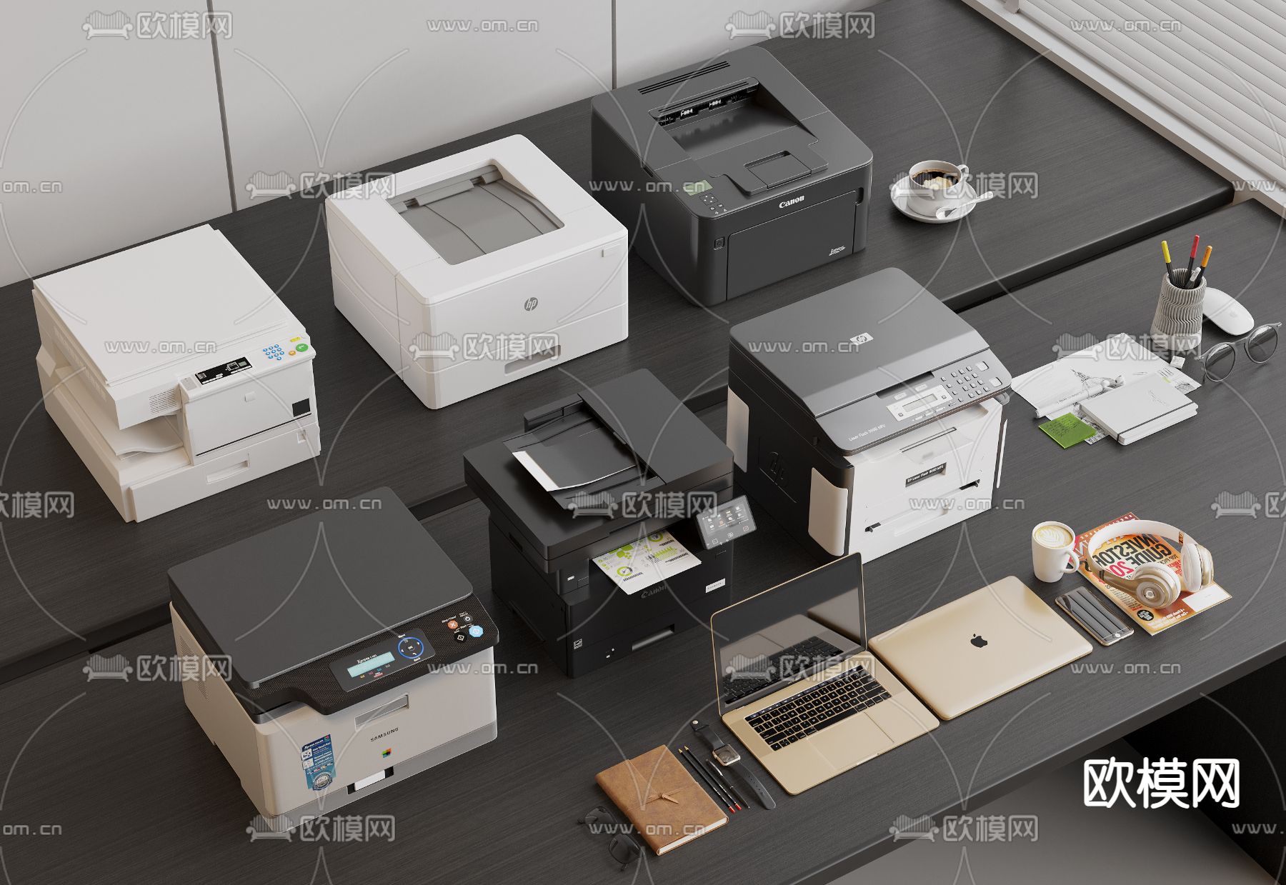 打印机 复印机 扫描机su模型下载（渲染图2）