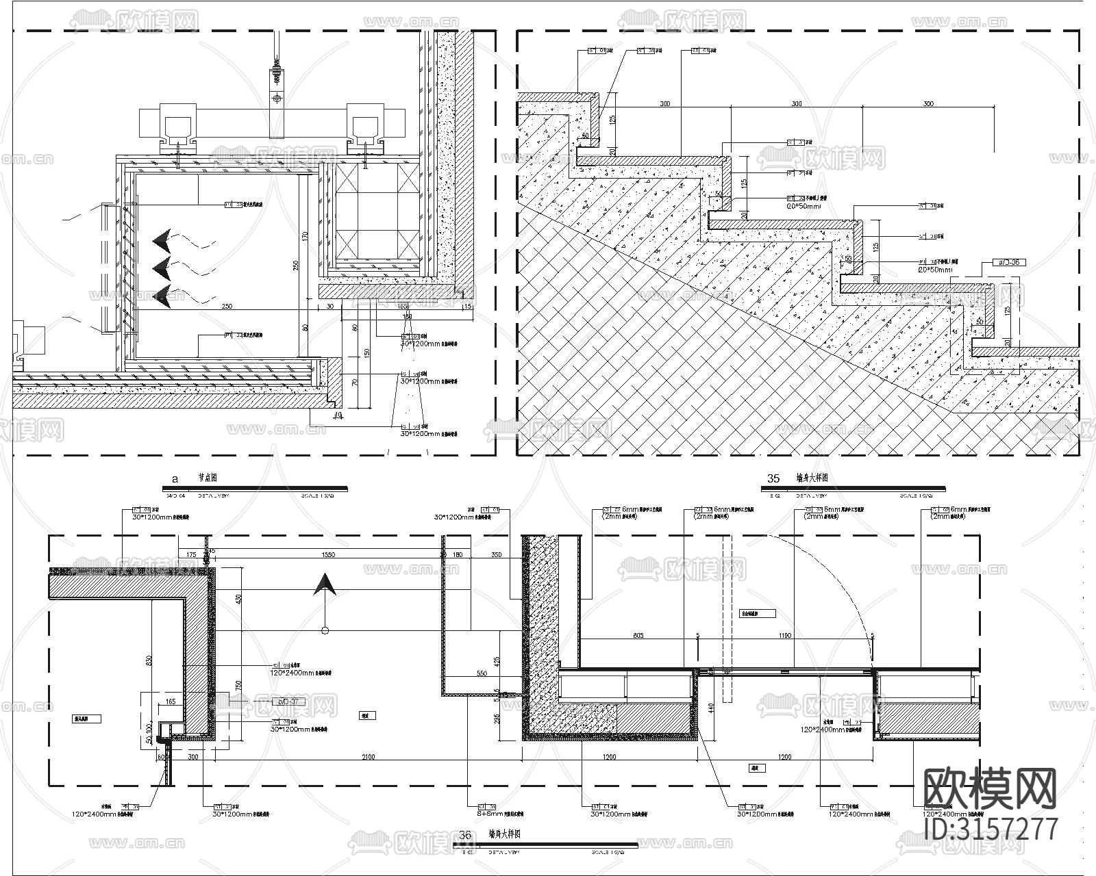 会所cad施工图下载（渲染图4）
