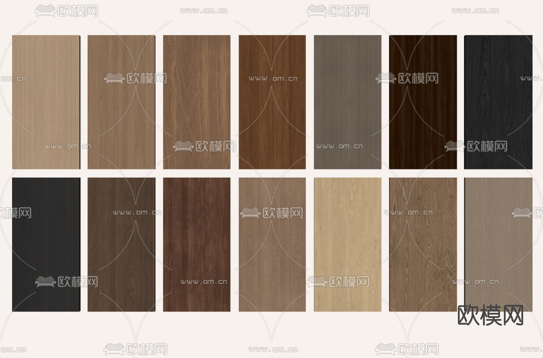 木饰面护墙板 墙饰板su模型下载（渲染图1）