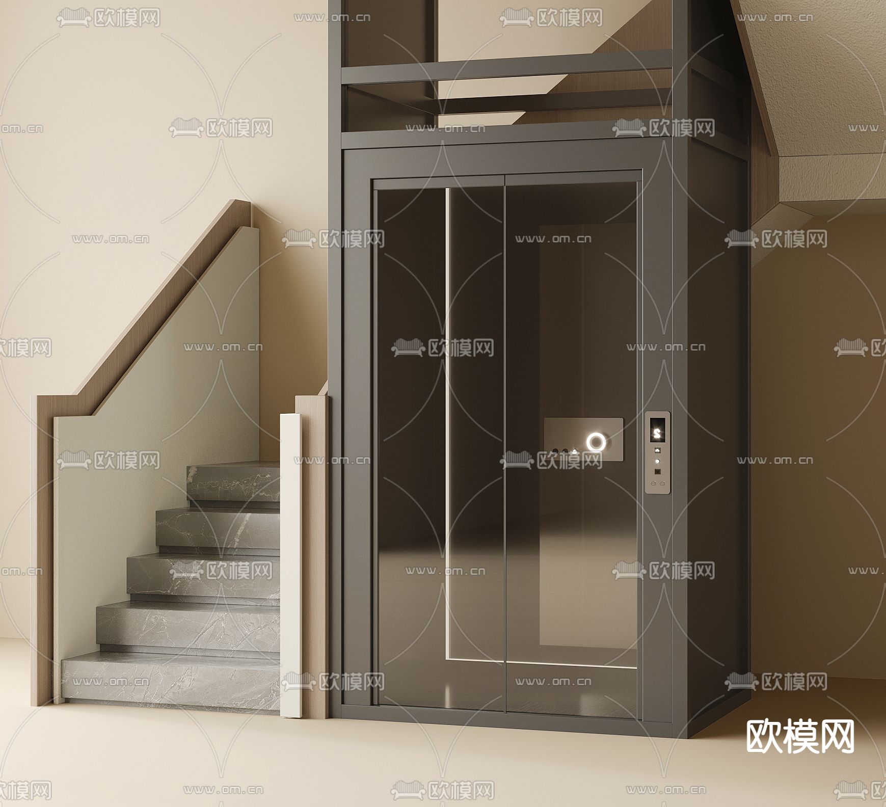 别墅电梯 楼梯3d模型下载