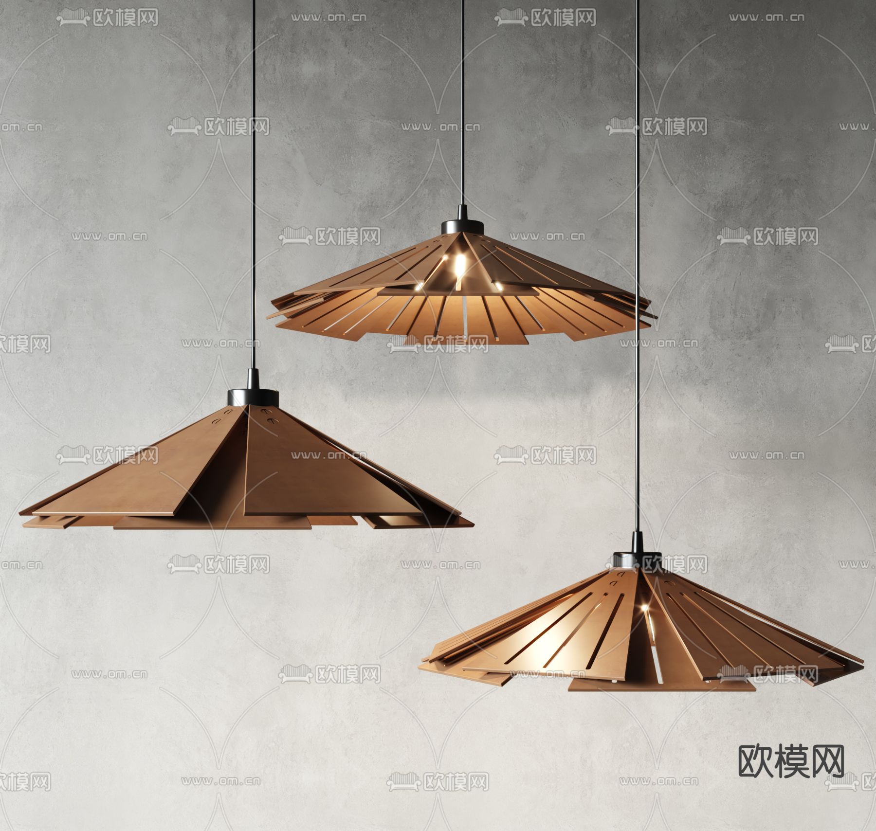 侘寂风吊灯3d模型下载