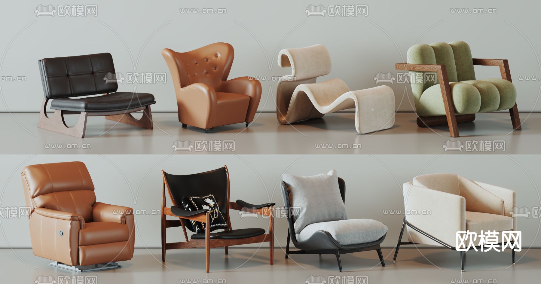 现代沙发椅 休闲椅3d模型下载