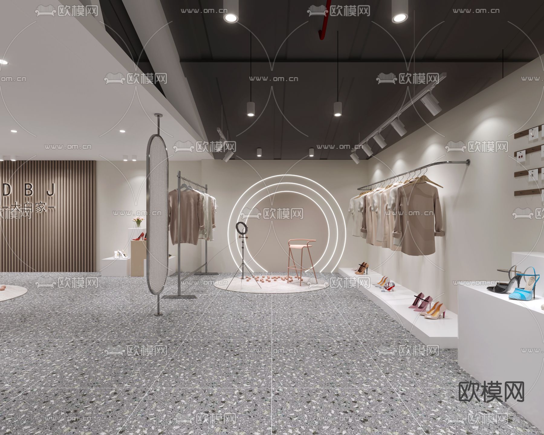 服装直播间3d模型下载（渲染图2）