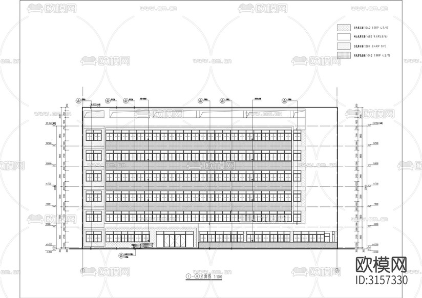 外國語學校新建綜合樓工程建筑cad施工圖下載(渲染圖4)