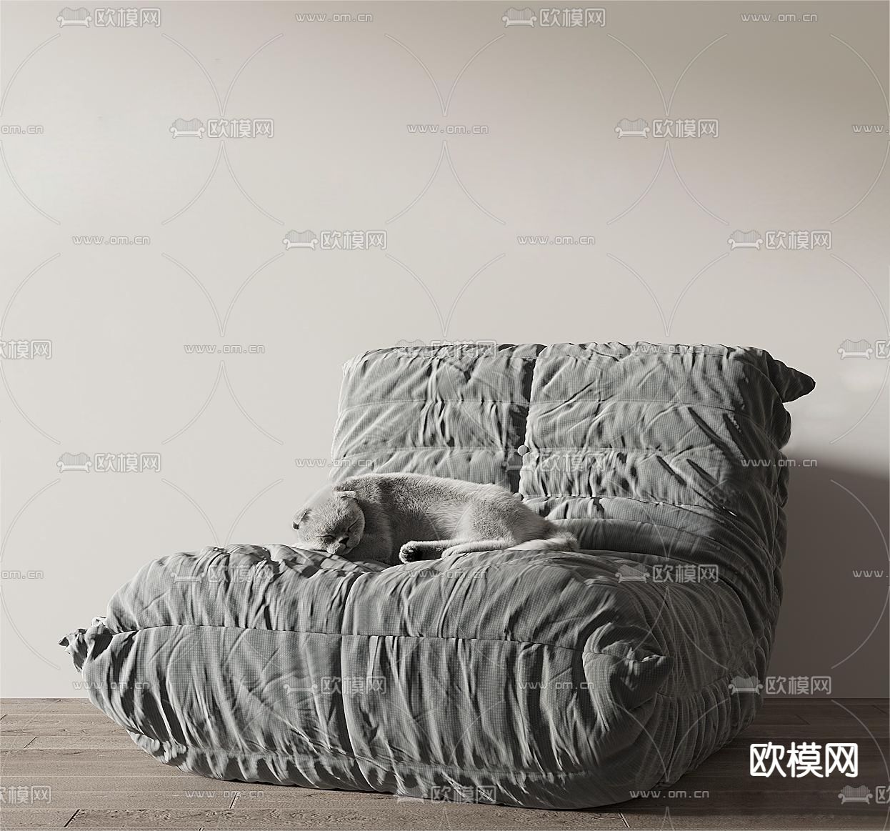 现代布艺沙发 懒人沙发3d模型下载