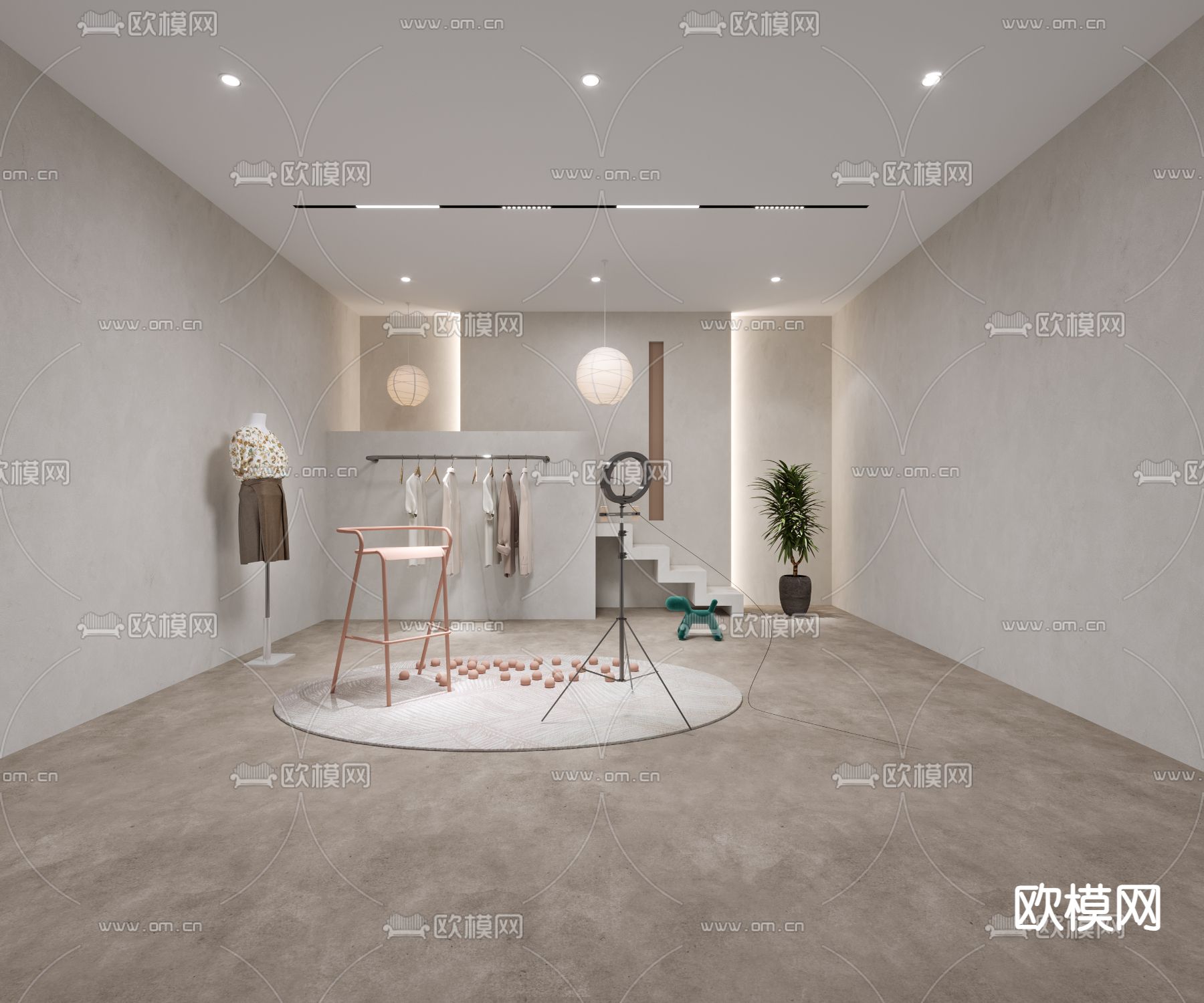 服装直播间3d模型下载