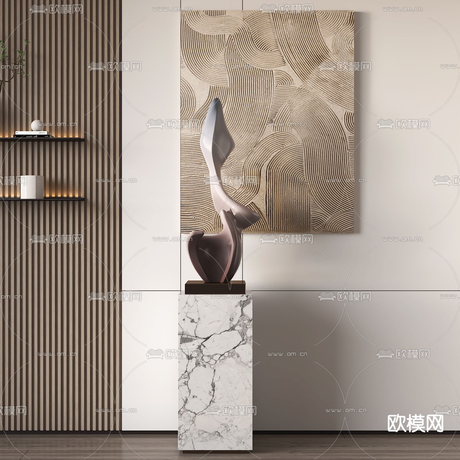 现代抽象雕塑3d模型下载