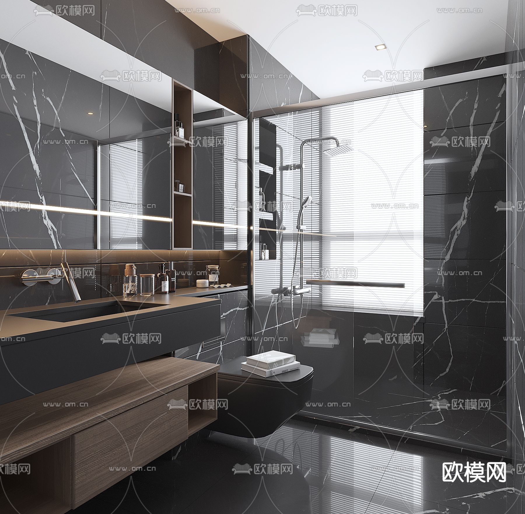 家居卫生间 洗手间 淋浴间3d模型下载