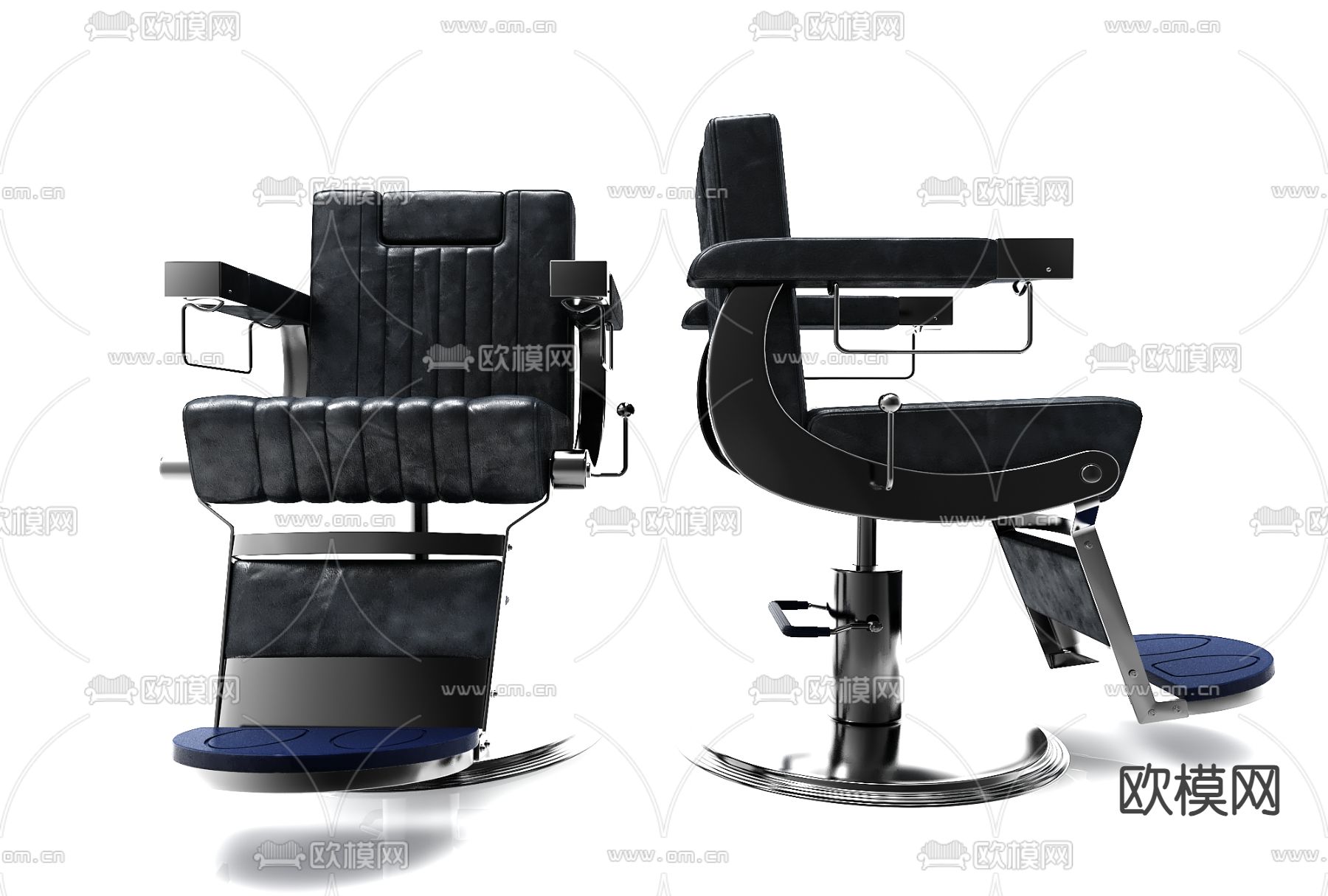 皮革理发椅3d模型下载