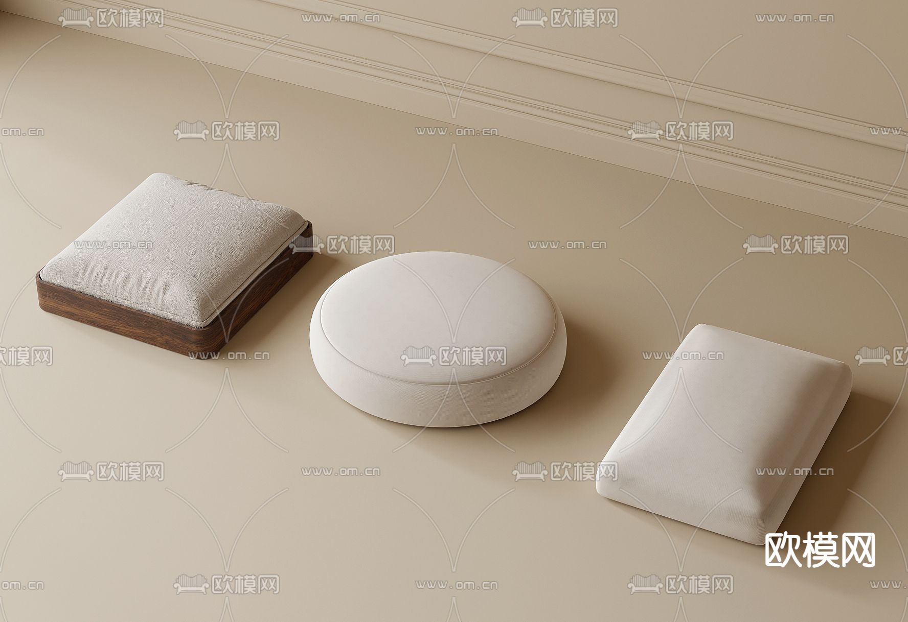 侘寂坐墩 坐垫 蒲团3d模型下载