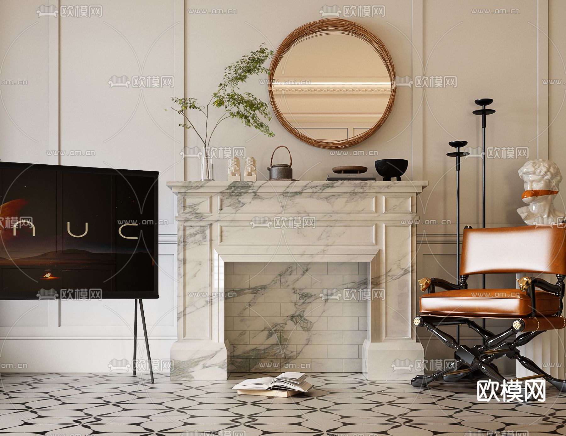 法式壁炉 火炉3d模型下载