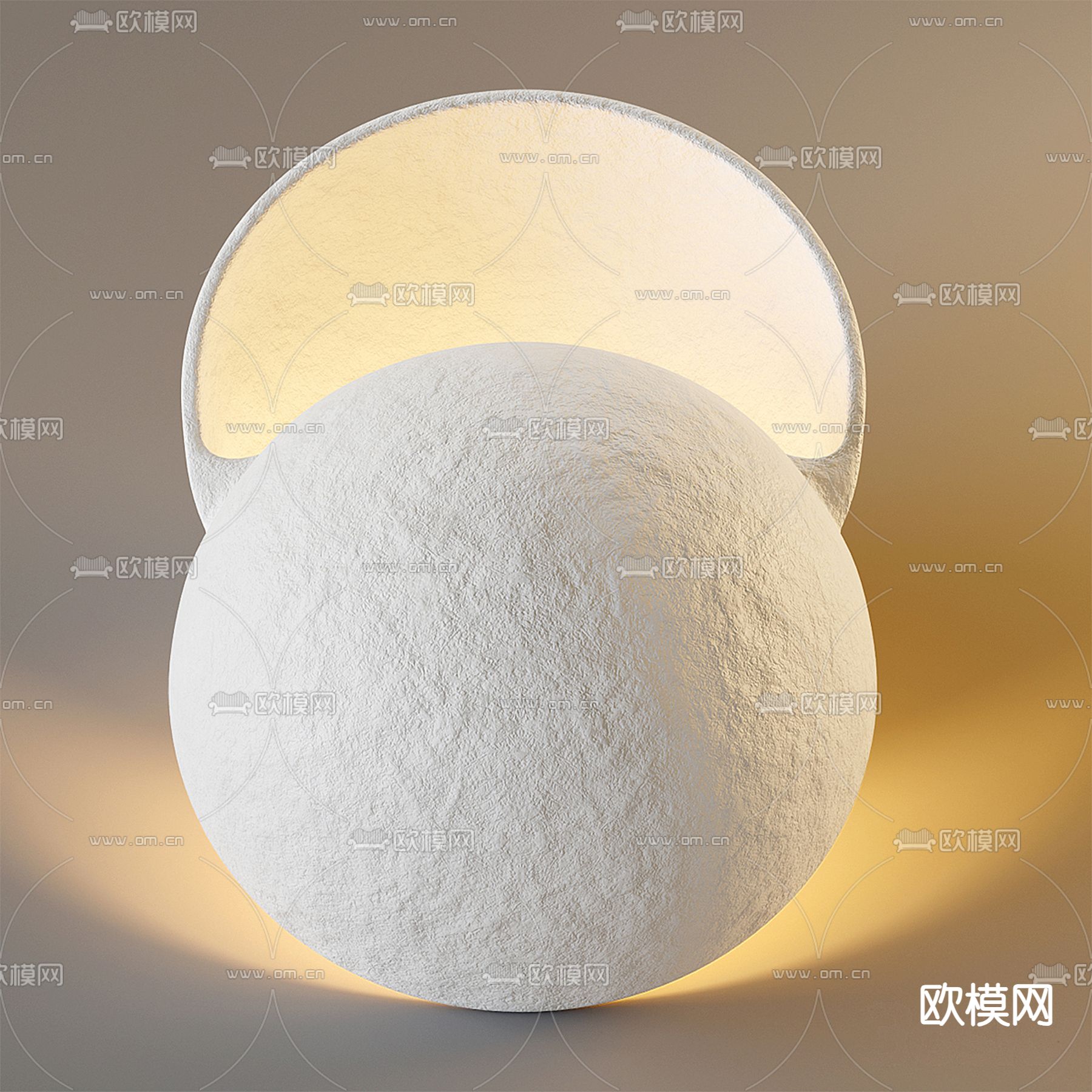 现代石膏灯 创意台灯3d模型下载（渲染图2）