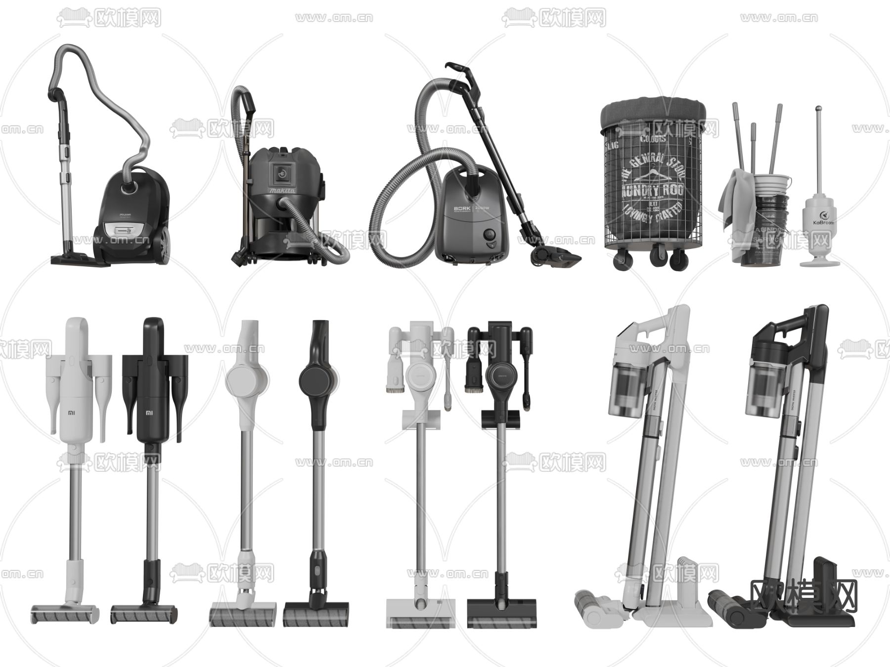 电动吸尘器 电动拖把 清洁仪器3d模型下载