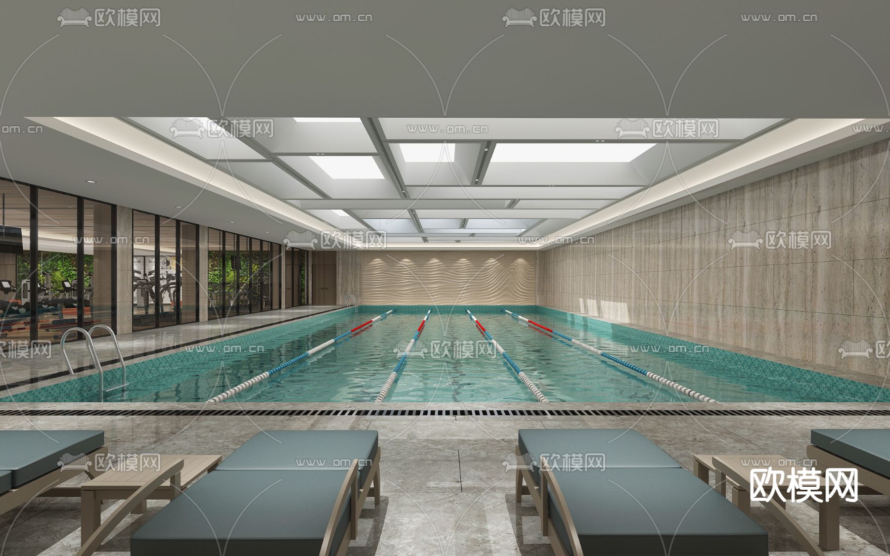 现代健身房3d模型下载（渲染图2）