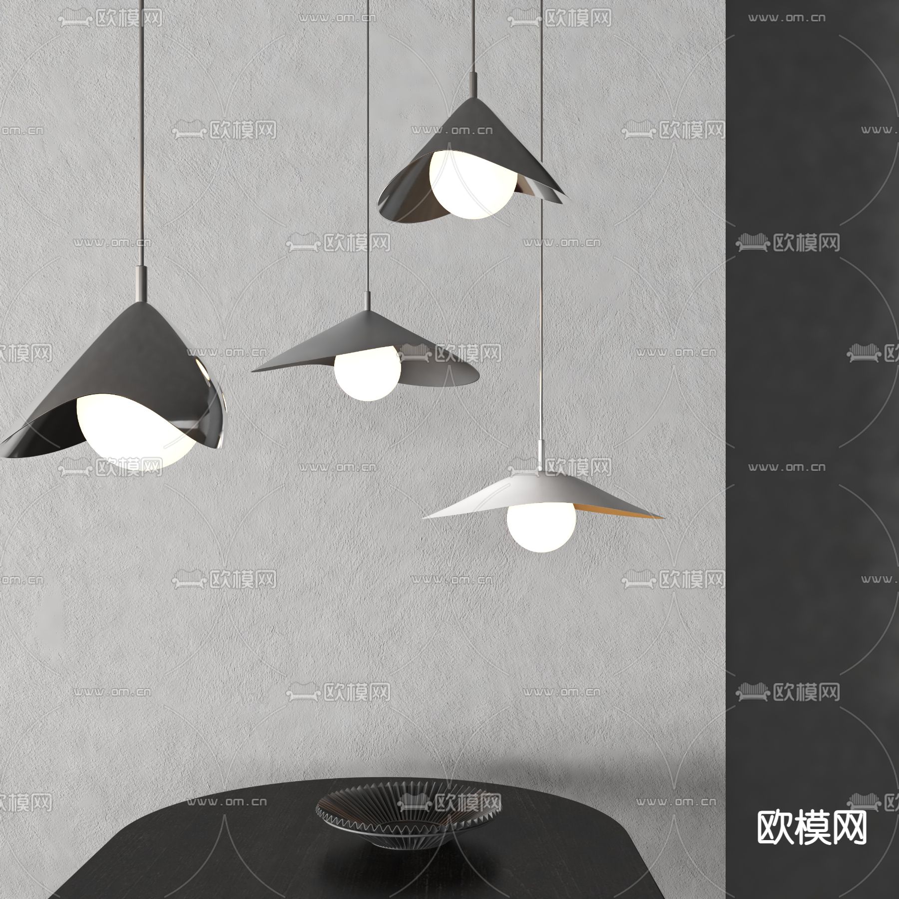 现代吊灯 金属吊灯 直线吊灯3d模型下载