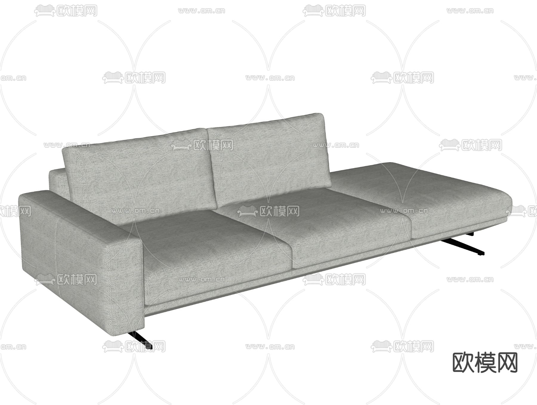 现代多人沙发su模型下载（渲染图2）