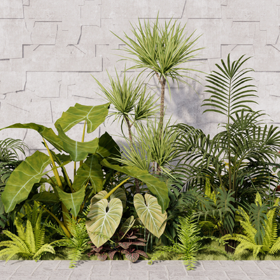  灌木花草 植物堆su模型 