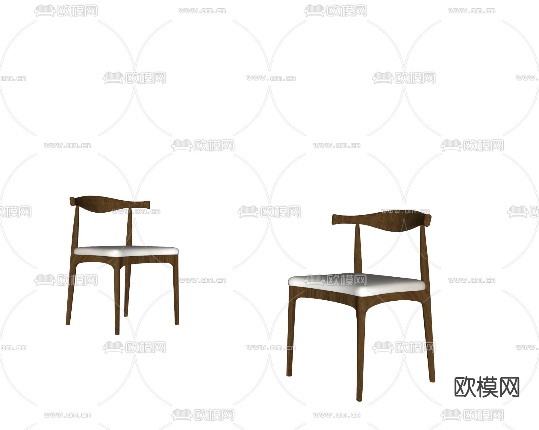 中古餐椅 单椅su模型下载（渲染图1）