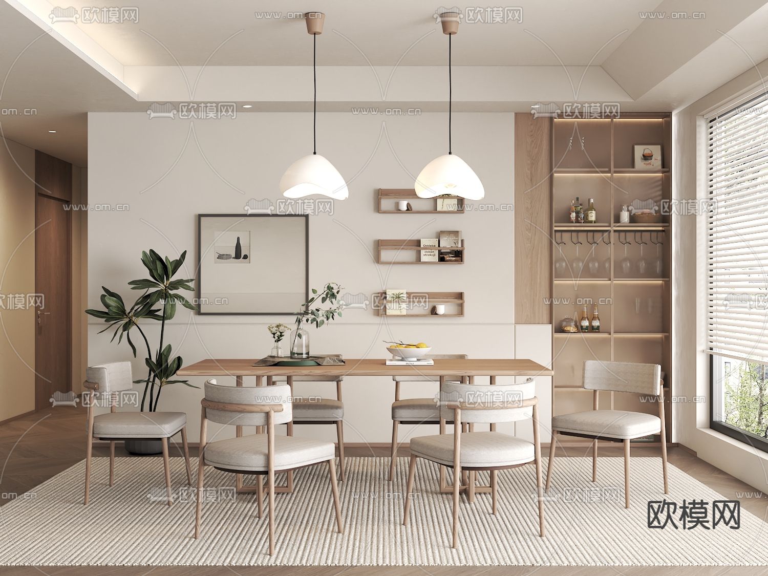 北欧餐厅3d模型下载
