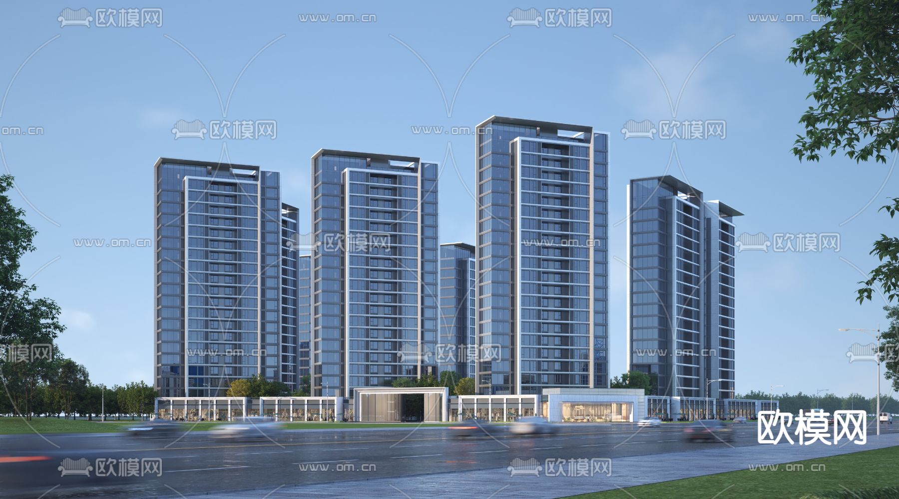 高层住宅楼3d模型下载