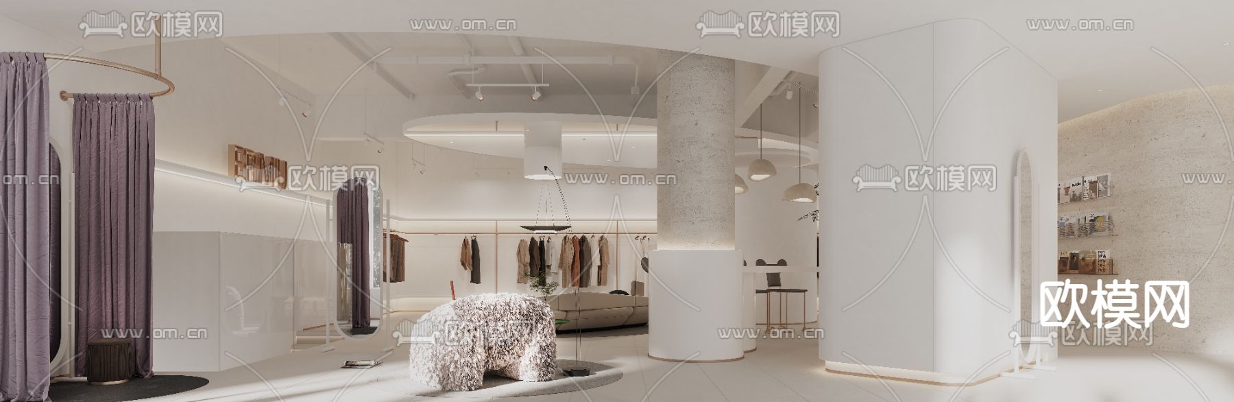 侘寂女装店 服装店3d模型下载