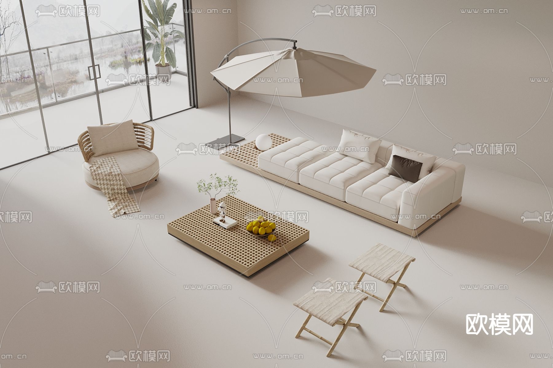 户外沙发 组合沙发3d模型下载