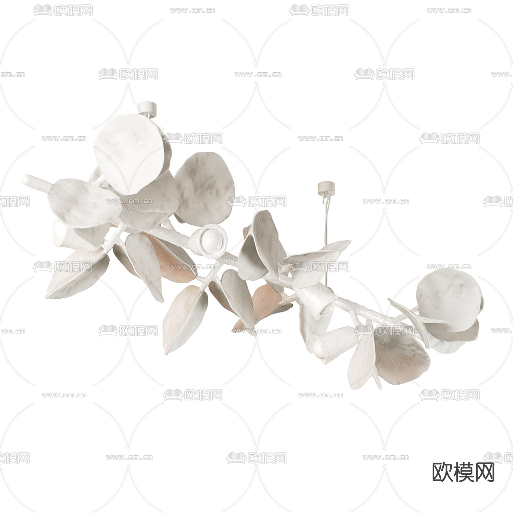 石膏吊灯 艺术吊灯3d模型下载（渲染图1）