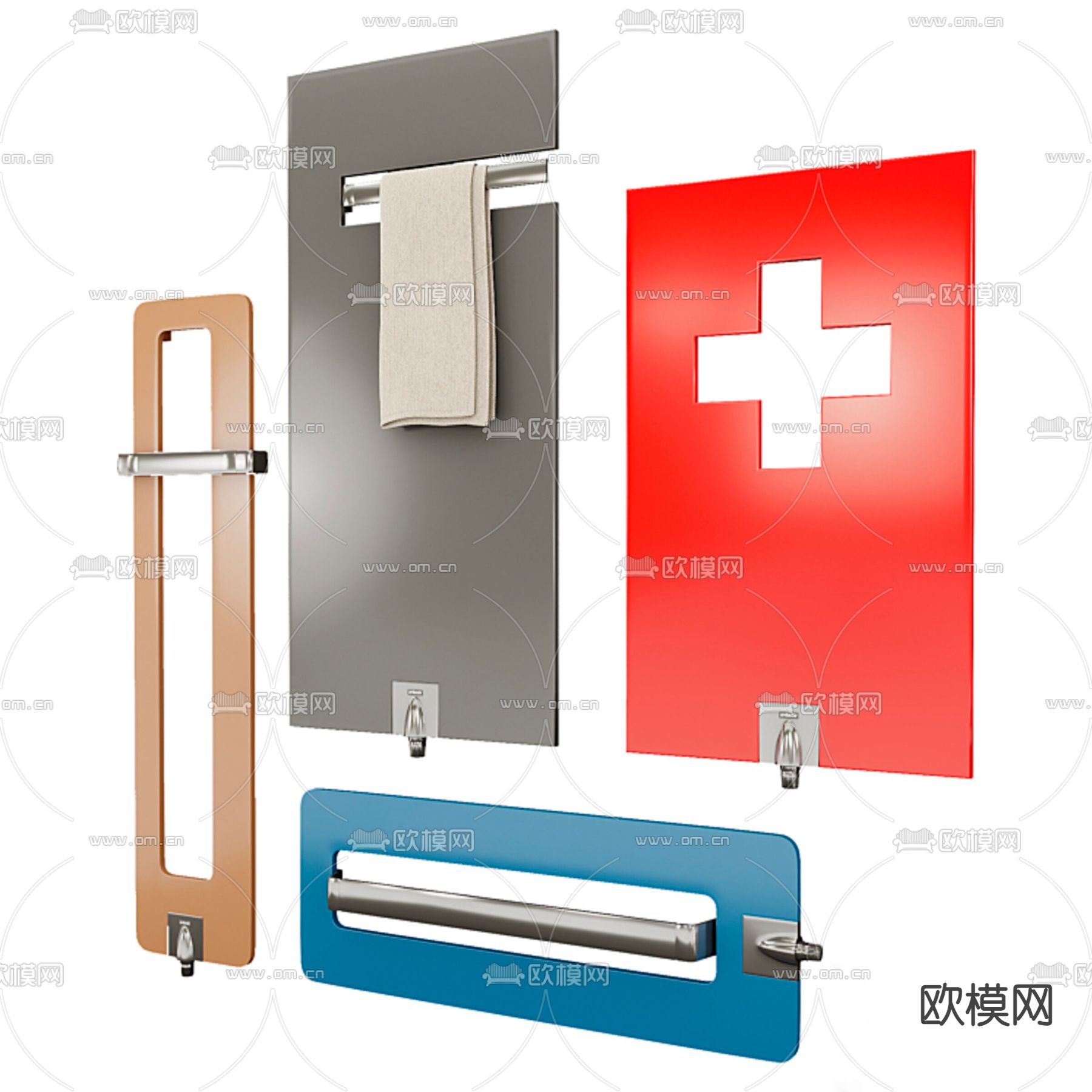 现代加熱毛巾架3d模型下载