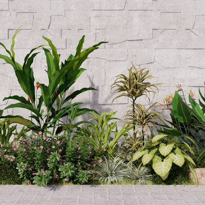  灌木花草 植物堆su模型 