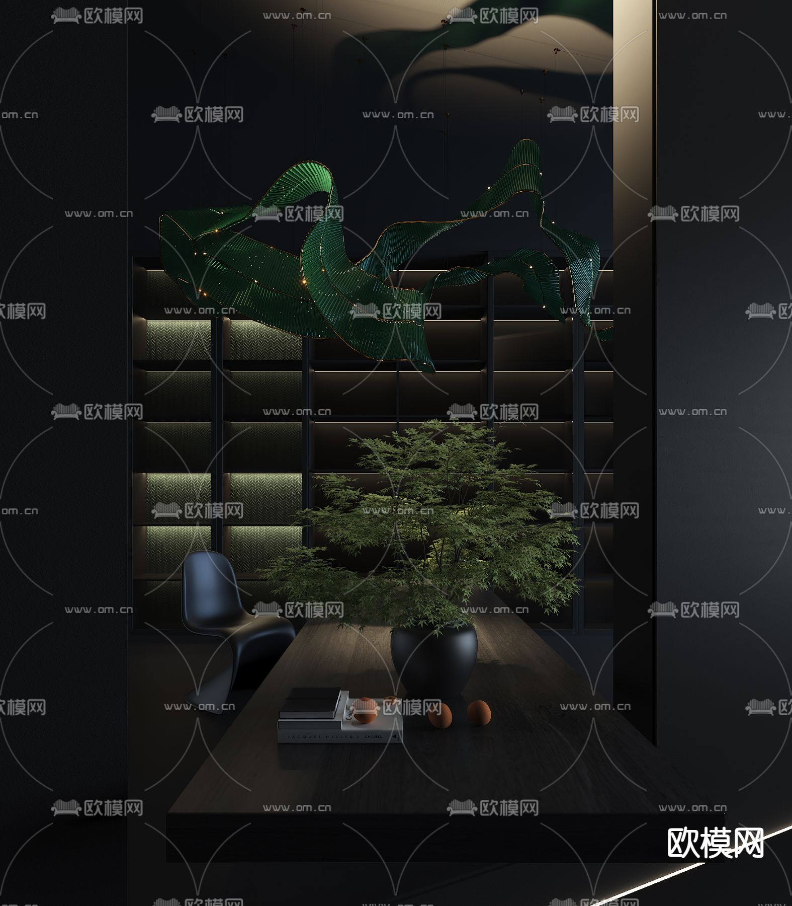 飘带吊灯 大堂吊灯3d模型下载