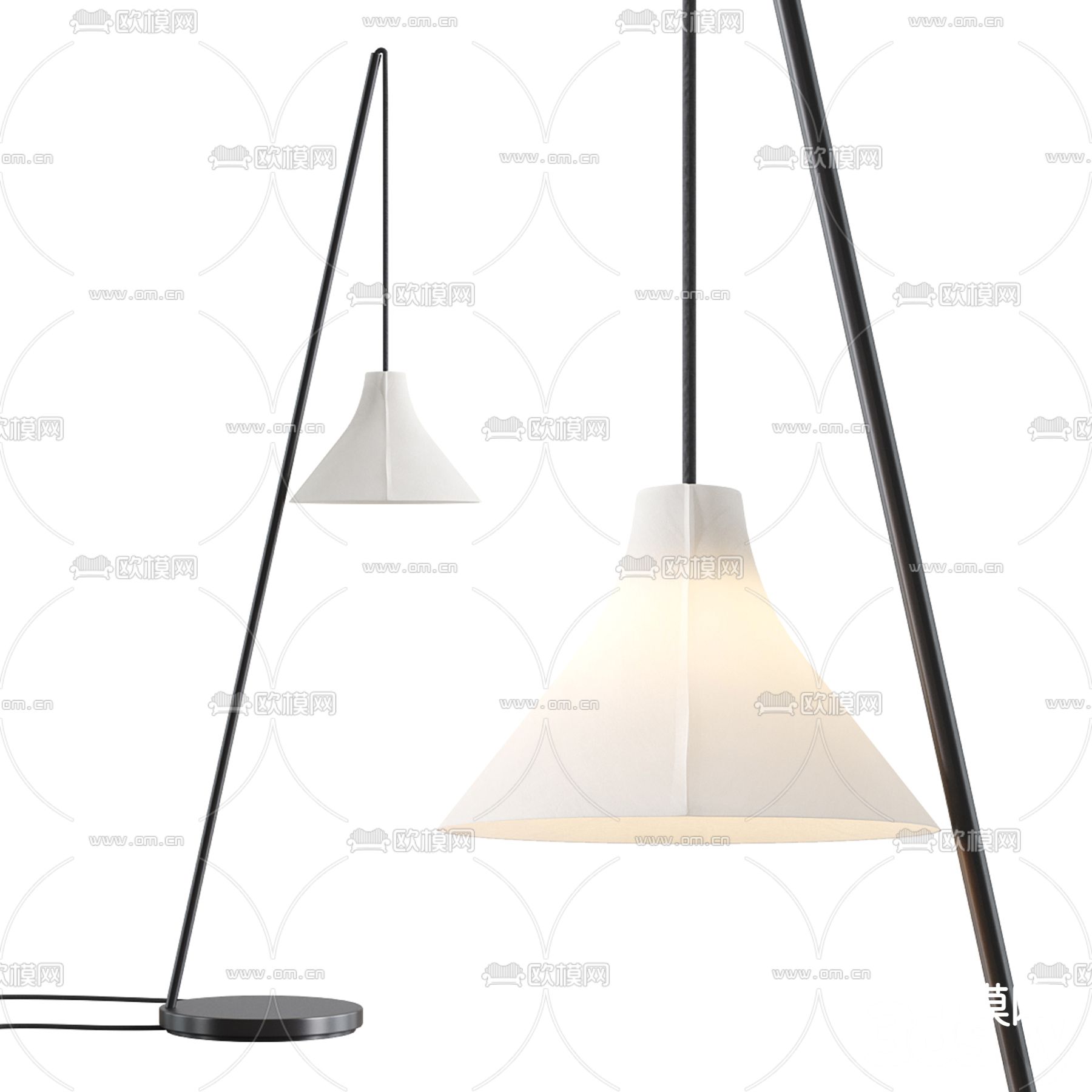 简约落地灯3d模型下载（渲染图1）