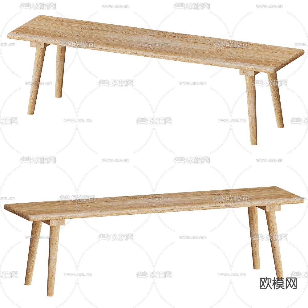 Stolab 凳子 条凳 长凳3d模型下载（渲染图1）