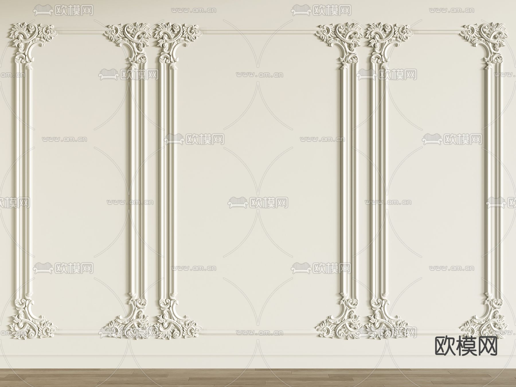 欧式雕花 护墙板3d模型下载