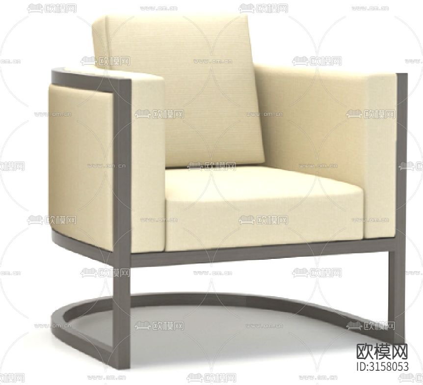 现代椅子CAD家具设计图纸cad大样图下载（渲染图2）