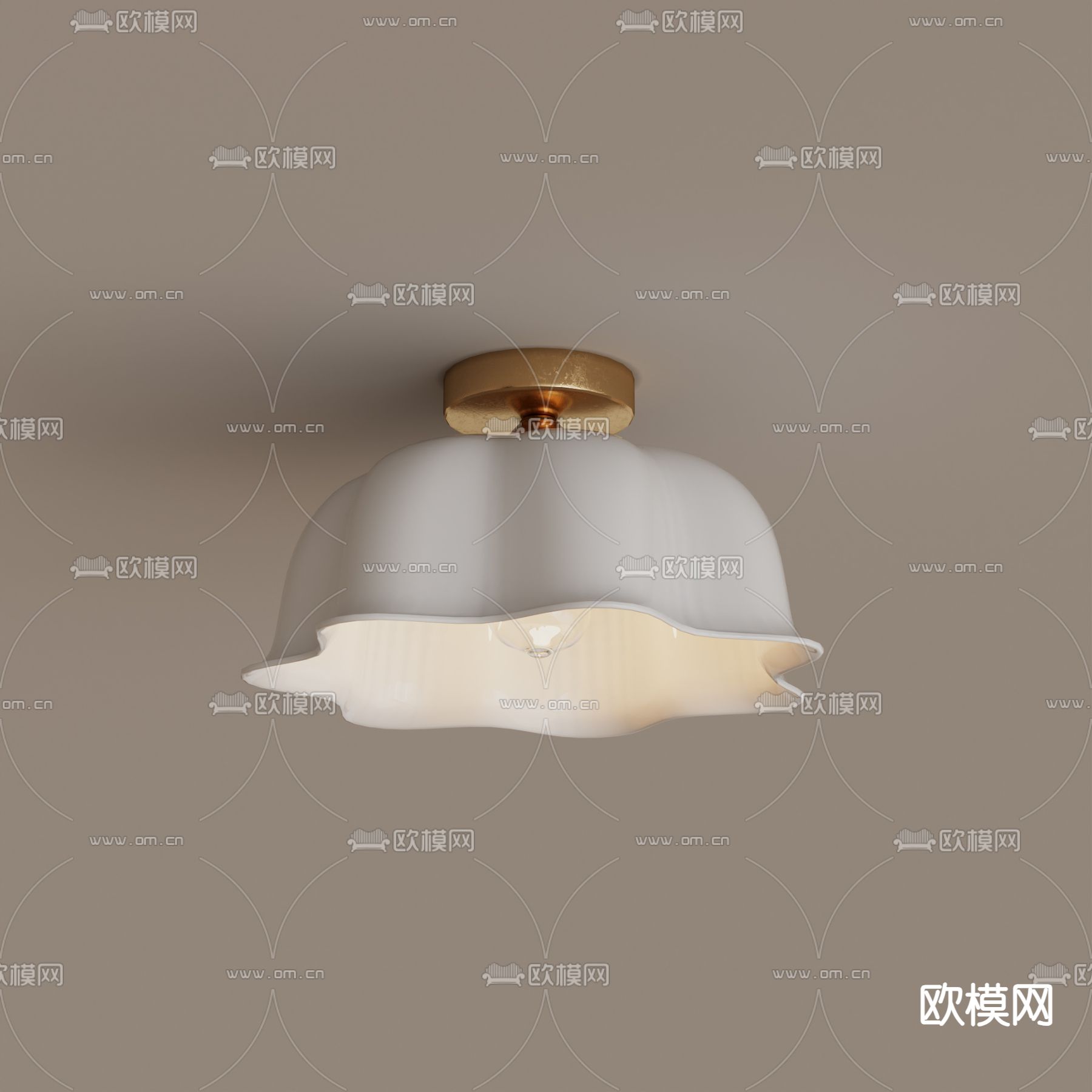 花瓣吸顶灯 卧室灯3d模型下载（渲染图1）