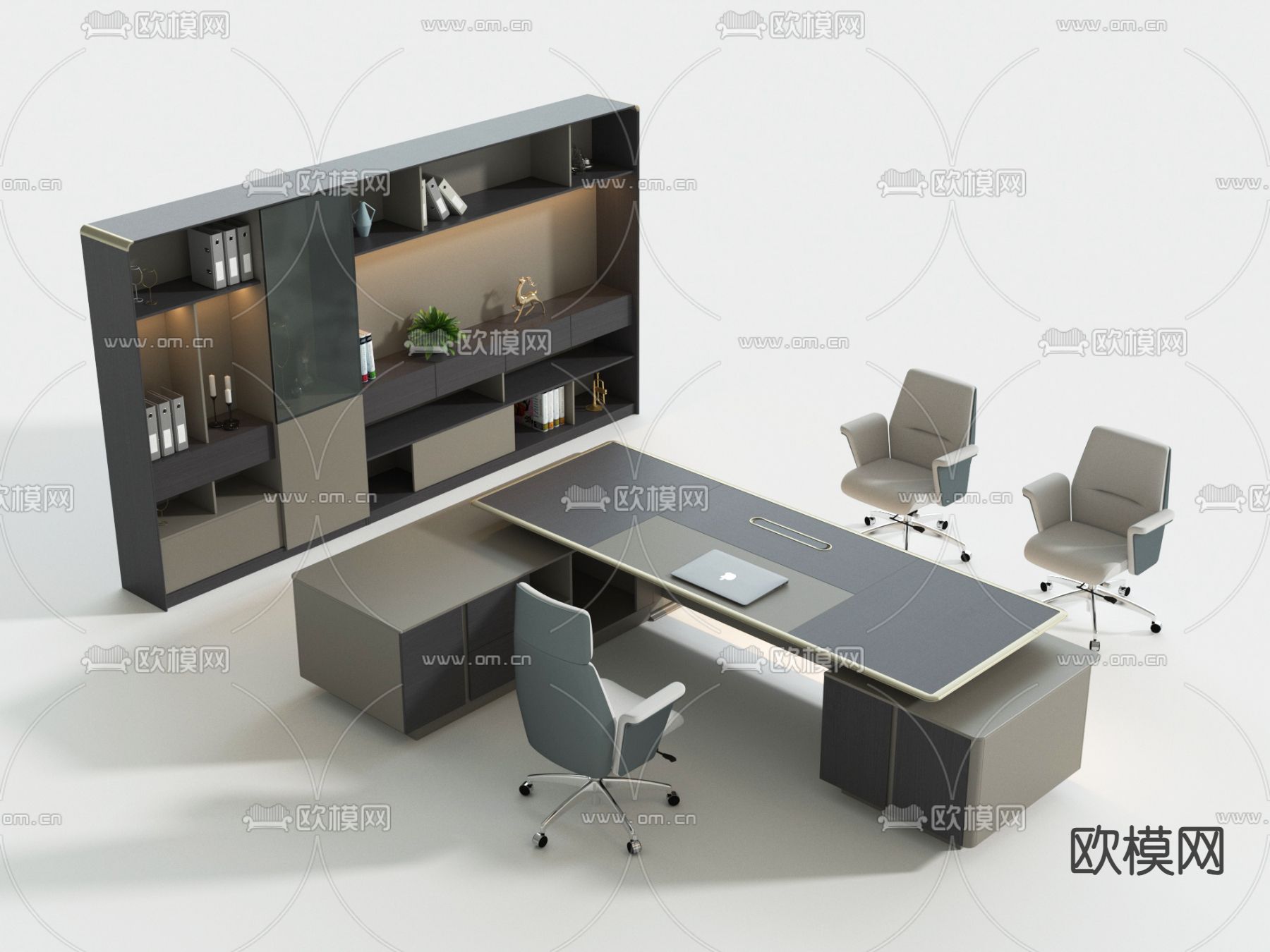 办公桌 老板桌 班台桌 大班台3d模型下载（渲染图2）
