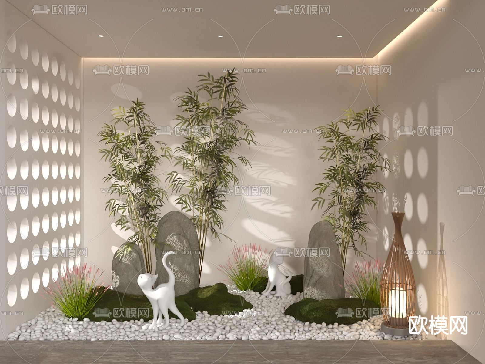 室内造景 竹子小品3d模型下载