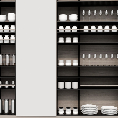  餐具 盘子碗 橱柜su模型 