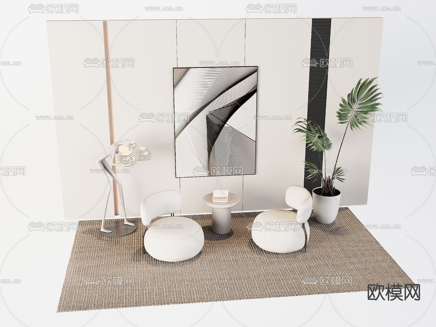 现代单椅 休闲椅 靠背椅3d模型下载