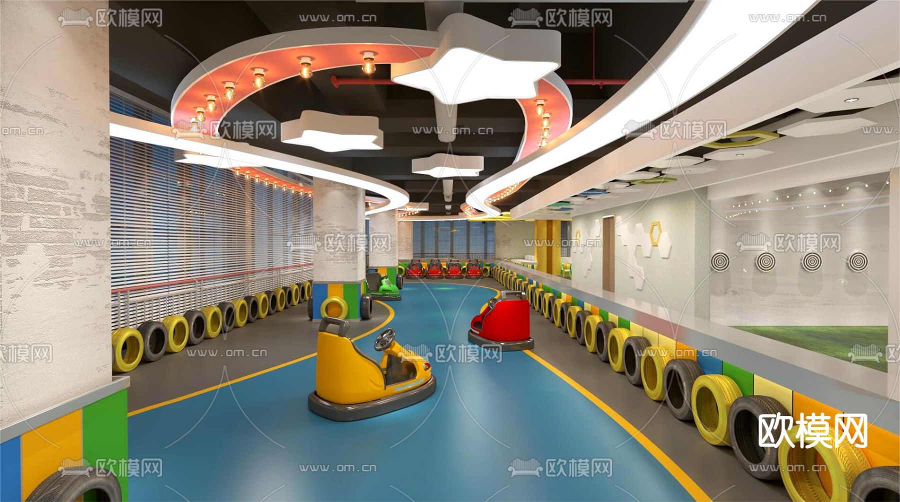 儿童乐园 碰碰车游乐区3d模型下载