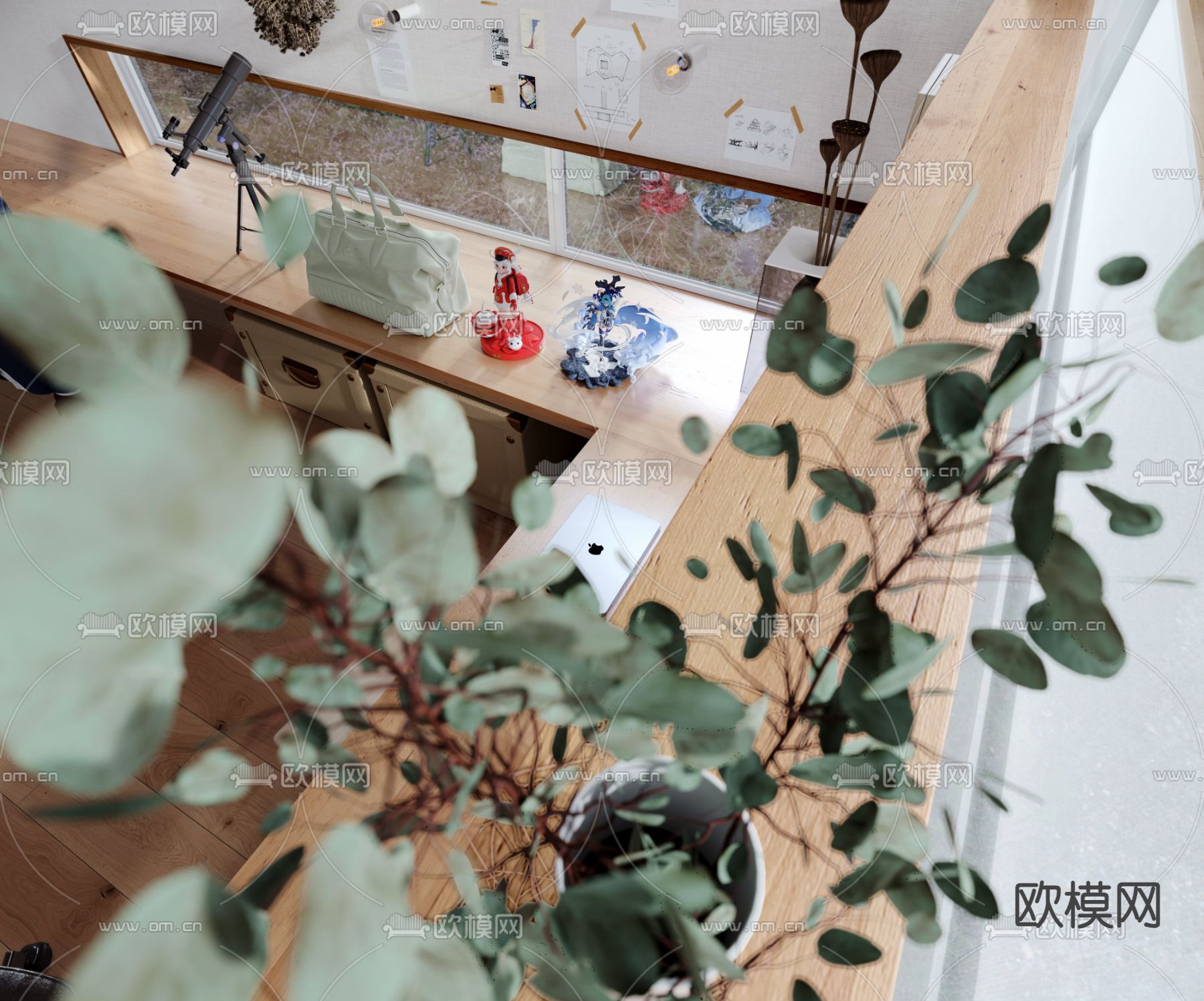 侘寂办公室 工作室3d模型下载（渲染图5）