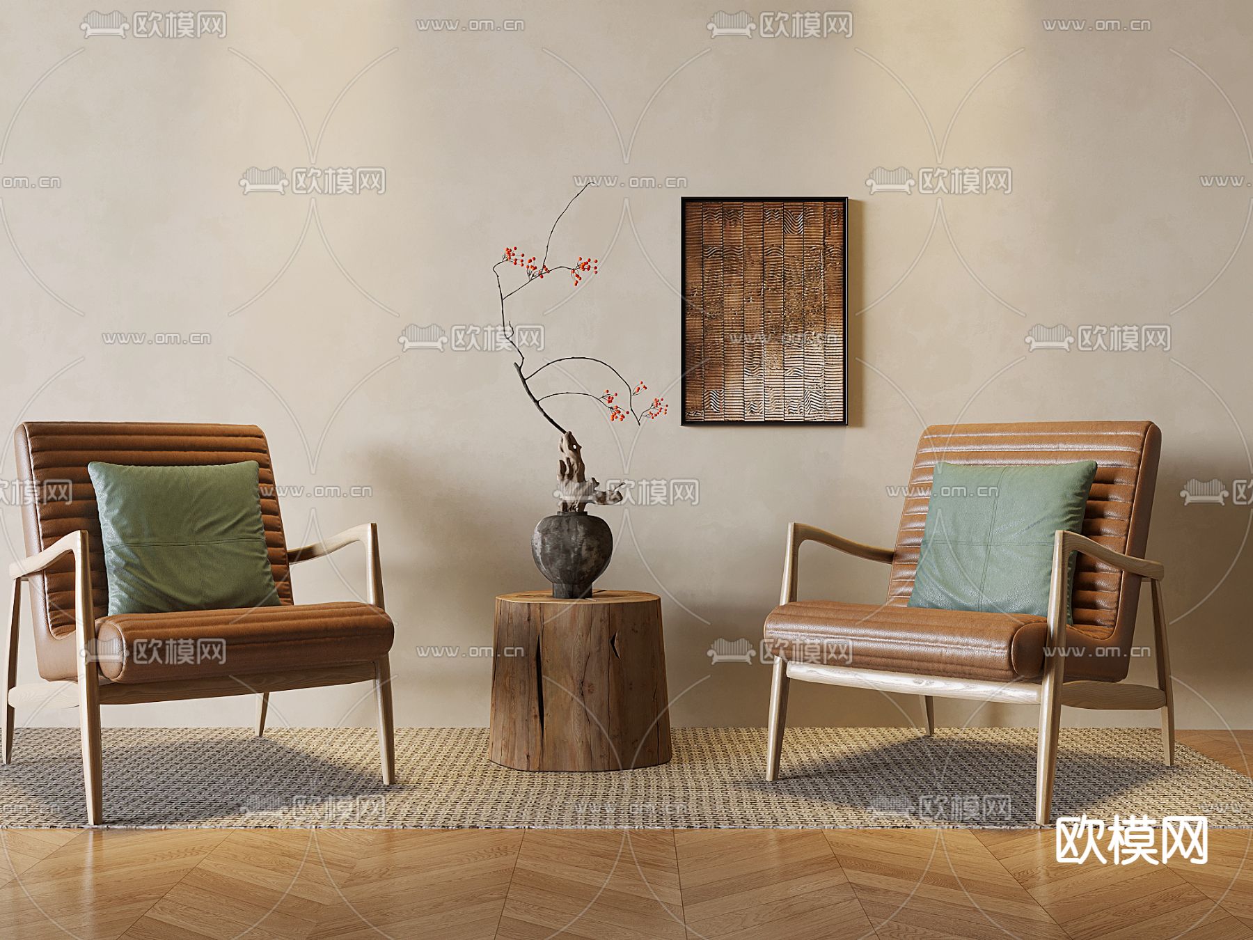 侘寂椅子 休闲椅3d模型下载