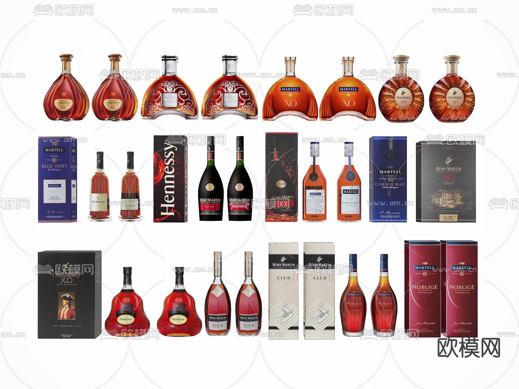 洋酒 酒水酒瓶3d模型下载