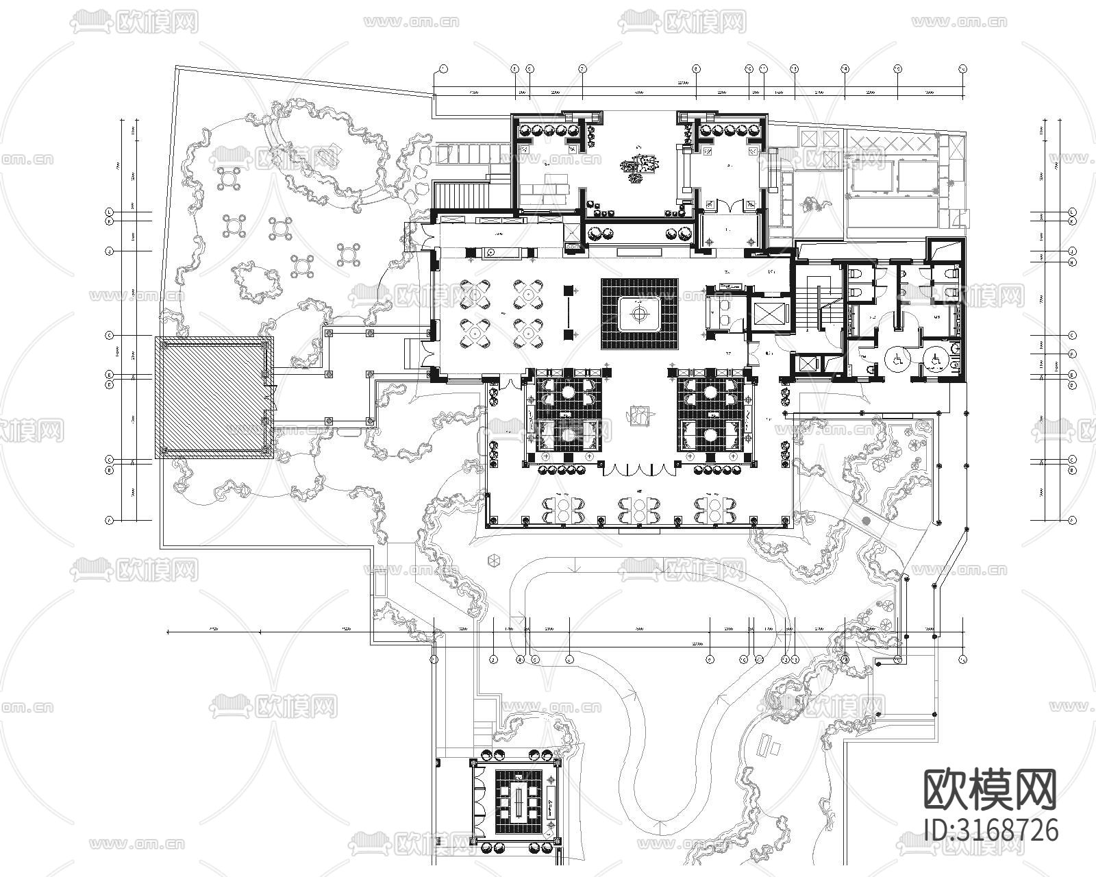 现代轻奢售楼处cad施工图下载（渲染图2）