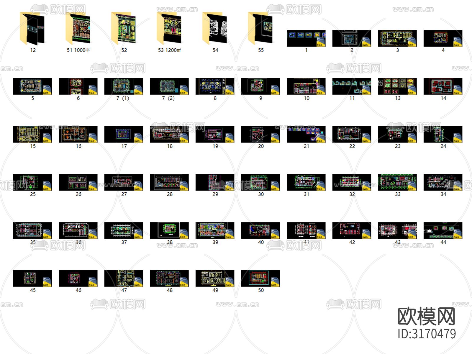 办公室工装家具办公空间cad平面图下载（渲染图10）